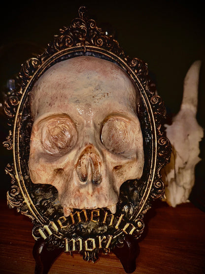 MEMENTO MORI - Cornice barocca con teschio in resina