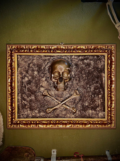 Teschio con moneta del XV secolo